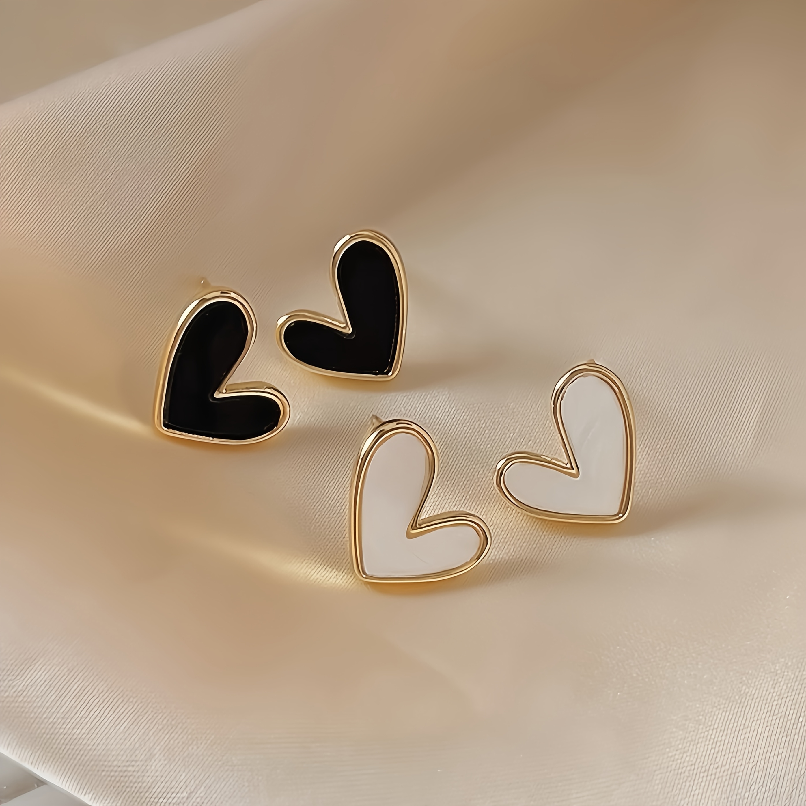Heart Shaped Stud Earrings - Hypoallergenic Stainless Steel